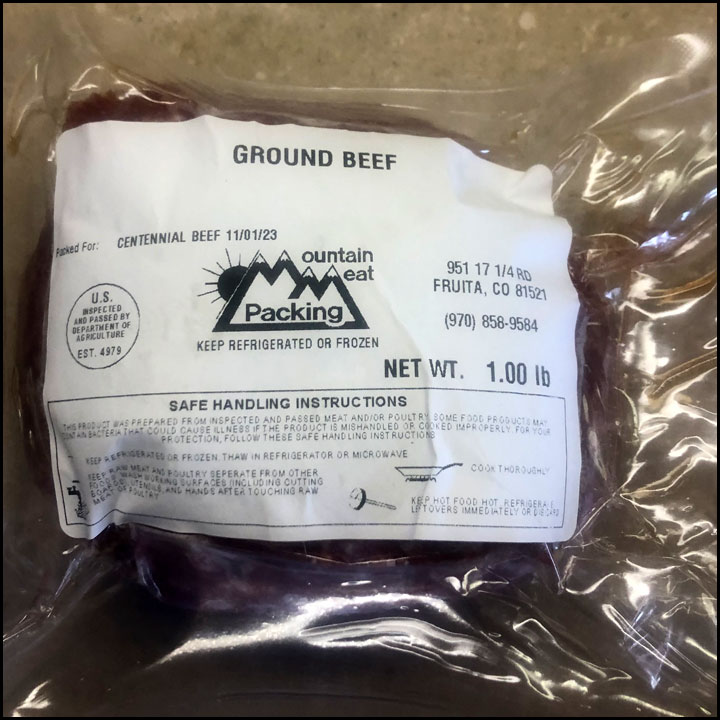 1# ground beef, all-natural